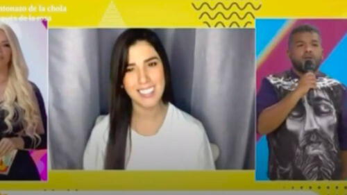 “Tengo 26 años, no me cases todavía”, expresó Yahaira Plasencia mientras negaba con la cabeza. (Foto: Captura) Yahaira Plasencia, Choca Mandros, Sheyla Rojas