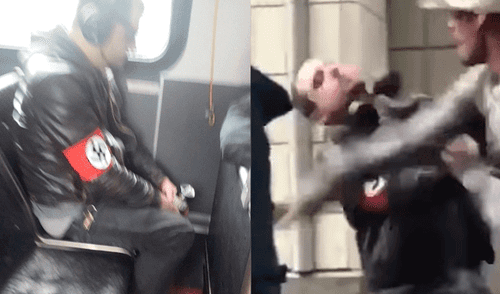 En Twitter, encontraron a nazi en un autobús y le propinaron brutal paliza [FOTOS Y VIDEO]