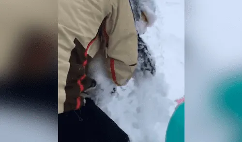 Facebook viral: Critican a padre que lanza a su bebé y lo hunde en la nieve [VIDEO] 