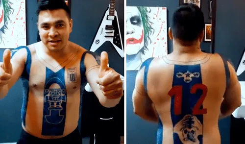 Vía Facebook: En honor a su club un hincha de Alianza Lima se terminó tatuando camiseta blanquiazul [VIDEO] 