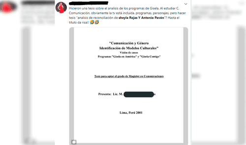 Tesis de Sheyla Roja y Antonio Pavón: estas son las reacciones en redes sociales Tesis de Sheyla Roja y Antonio Pavón: estas son las reacciones en redes sociales