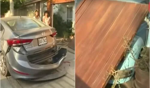 San Borja: Conductor estrella su auto contra una casa y se da a la fuga [VIDEO]