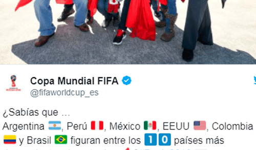 Twitter: FIFA incluye a Perú en inesperado 'Top 10' [FOTO]