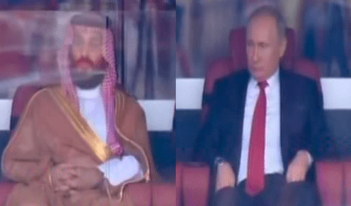 El príncipe saudí lamentaba el quinto gol y Putin tuvo particular reacción