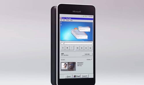 Windows 95 puede lucir anticuado para los estándares de hoy, pero un concepto que lo transforma en una OS de teléfono móvil te puede hacer cambiar de opinión. Foto: 4096/YouTube Smartphone: ¿imaginas un sistema operativo basado en Windows 95?