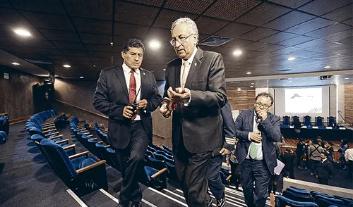 Lecaros. Titular del Poder Judicial negó haber conversado con César Hinostroza, pero luego admitió que sí lo hizo. (Foto: Manuel Berrios)