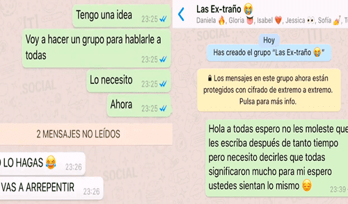 WhatsApp Viral: agregó a sus exnovias a chat y les hace insólita propuesta