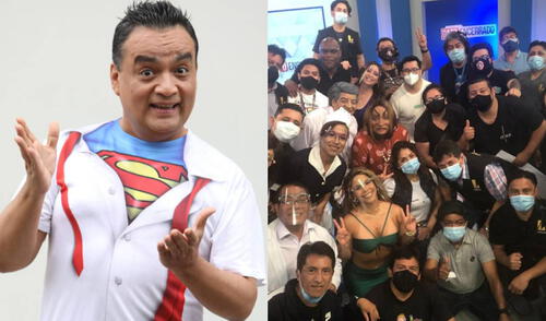 Jorge Benavides junto al elenco de El wasap de JB. Foto: composición La República/ Jorge Benavides/ Instagram Jorge Benavides deja reflexivo mensaje sobre el 2020