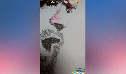 Desliza las imágenes para ver el increíble proceso que utilizó este joven para dibujar Lionel Messi. Fotocapturas: Carlos Idrogo Duarezes /TikTok