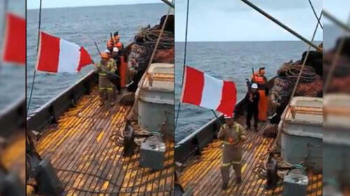 Facebook: trabajadores realizan peculiar homenaje por Fiestas Patrias desde altamar [VIDEO]