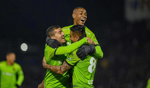 Diego Rolán celebra abrir el marcador a favor de Juárez. (Foto: Twitter) Diego Rolán - Juárez FC