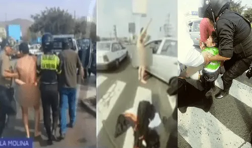 La Molina: capitán PNP se desnudó y golpeó a una policía tras intervención [VIDEO]
