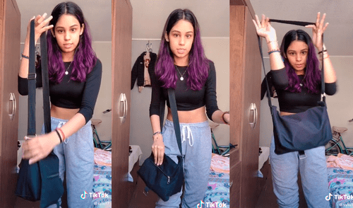 Desliza las imágenes para ver cómo puedes transformar tu morral en una práctica mochila. Foto: TikTok