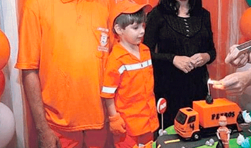 Facebook viral: niño celebra su cumpleaños con la temática del oficio de su padre y conmueve a miles [FOTOS]