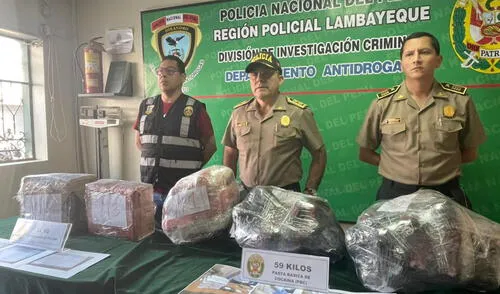 , 59 arrojaron positivo para Pasta Básica de Cocaína (PBC) y 11 para Clorhidrato de Cocaína.