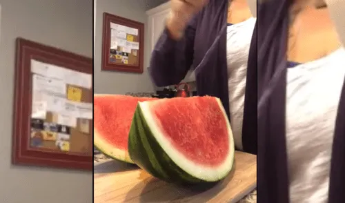 YouTube viral: Mujer muestra insólito truco para cortar una sandía en trozos perfectos y sin cáscara [VIDEO]