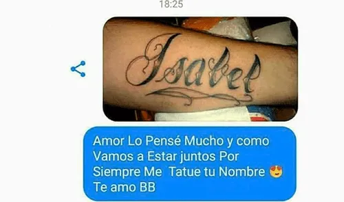Facebook: Se tatuó el nombre de su novia, pero ella le dio terrible noticia