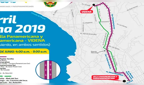 Este sábado realizarán prueba del carril exclusivo para los Juegos Panamericanos