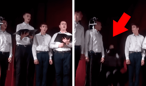 Facebook: Corista se desmaya en plena actuación y compañeros actúan de una insólita forma [VIDEO]