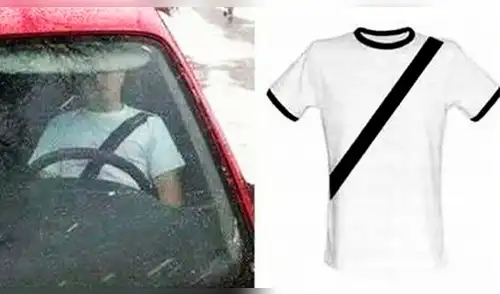 Twitter: polémica por camiseta que simula llevar puesto el cinturón de seguridad