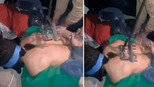 Con hierro ardiente: furioso grupo marca frase "por rata" a presunto ladrón 