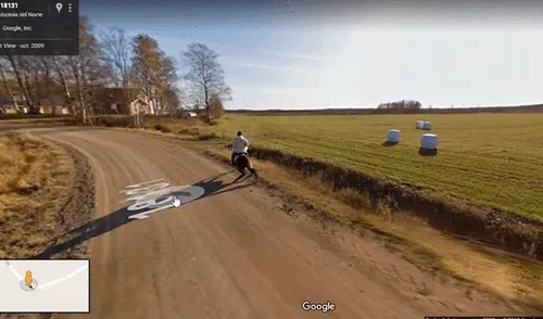 Google Maps: Jinete y su caballo protagonizan insólita escena [FOTOS]