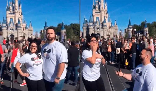Facebook: fanático de Mickey Mouse le pide matrimonio a su novia frente al castillo de Disney [VIDEO]