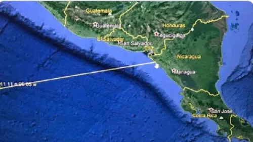 Detectan posible tsunami en las costas de El Salvador y Nicaragua. Foto: captura Detectan posible tsunami en las costas de El Salvador y Nicaragua. Foto: captura