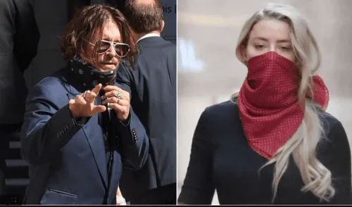 Johnny Depp y Amber Heard, llegaron con mascarilla a diligencia.