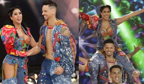Anthony Aranda fue el refuerzo de Melissa Paredes en la final de "El gran show". Foto: Composición La República/Captura América TV Anthony Aranda fue el refuerzo de Melissa Paredes en la final de "El gran show".