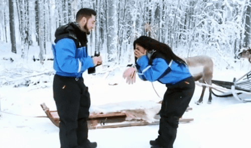 Vania Bludau y su romántica pedida de mano en medio de la nieve [VIDEO] 