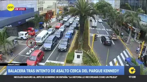Balacera en pleno corazón de Miraflores tras asalto Balacera en pleno corazón de Miraflores tras asalto