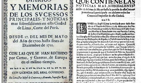 Lima antes de Boston tuvo el primer diario en América Lima antes de Boston tuvo el primer diario en América