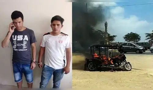 Lambayeque: vecinos queman mototaxi usada para robar [VIDEO]