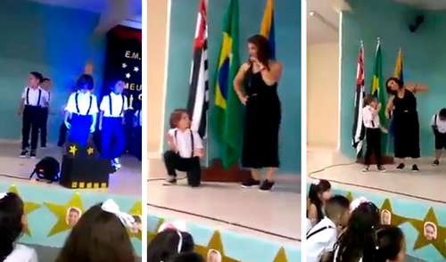Facebook: Este niño se quedó sin pareja de baile en su actuación y su tierna madre lo ayudó [VIDEO]