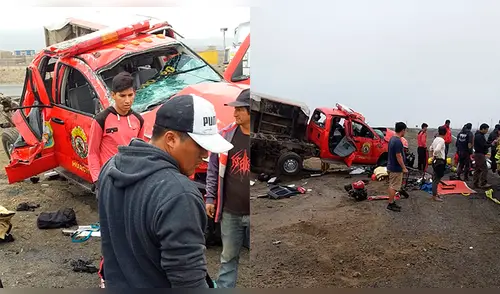 Bomberos sufren accidente de tránsito cuando se dirigían a atender emergencia