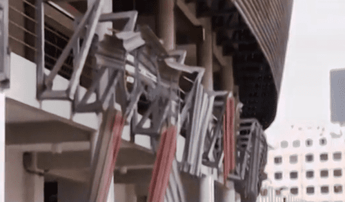 Estadio Nacional: Camión choca y daña laureles deportivos [VIDEO]