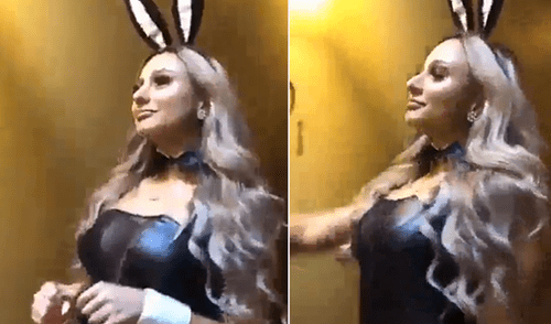 Facebook viral: sexy 'conejita de playboy' pide dulces y vive terrorífico momento [VIDEO]