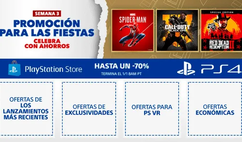 PS4: Ofertas de fin de año en PlayStation Store, juegos hasta con 75% de descuento