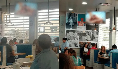 Vía Twitter: Pasan película porno en restaurante de México a plena luz del día [FOTOS]