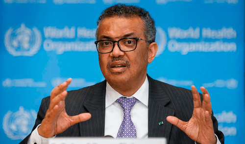 Se desconoce quién fue la persona que dio positivo al COVID-19. Foto: EFE Tedros Adhanom, director de la OMS, en cuarentena tras contacto con un positivo por COVID-19