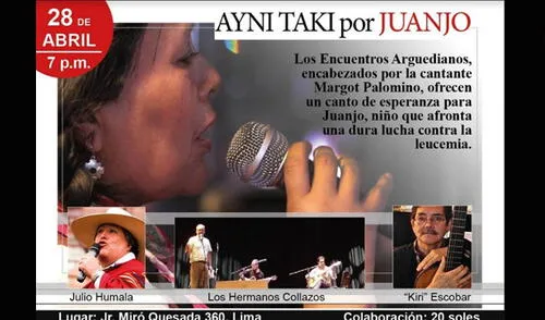 ¡Salvemos a Juanjo!: Músicos realizan concierto para ayudar a pequeño de cuatro años