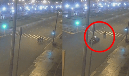 Cercado de Lima: jóvenes fueron violentamente atropellados por taxi en Plaza Grau