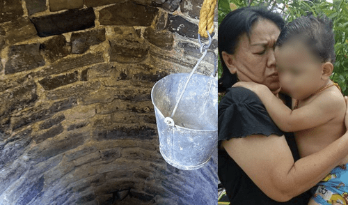 Tailandia: madre salta a un pozo con 30 metros de profundidad para rescatar a su hijo de 3 años