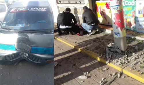 Arequipa. joven tacneño quedó grave luego de ser atropellado por la combi.