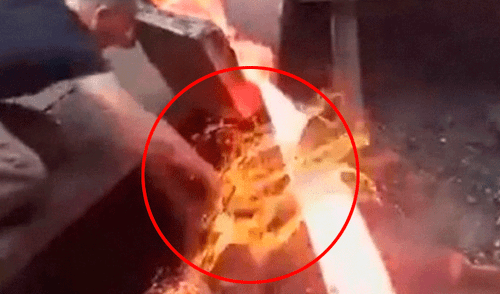YouTube: Metió su mano en hierro fundido y sucedió lo impensado [VIDEO]