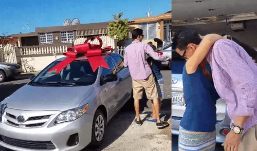Facebook: joven le regala un auto a su madre por Navidad y asombra a su familia [VIDEO]