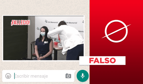 No hay pruebas de que murió la enfermera que se puso la vacuna de Pfizer-BioNTech. Foto: composición Verificador No hay pruebas de que murió la enfermera que se puso la vacuna de Pfizer-BioNTech. Foto: composición Verificador