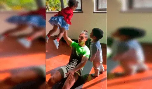 Cristiano Ronaldo: entrenamiento con sus hijos