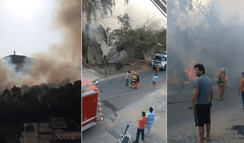 Reportan incendio forestal en San Juan de Miraflores. Foto: Captura de video / Facebook